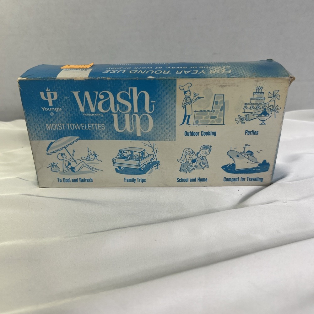 Vinatge 1965 Young's Wash Up Moist Toweletts Movie Prop Nostalgic Original Box‎